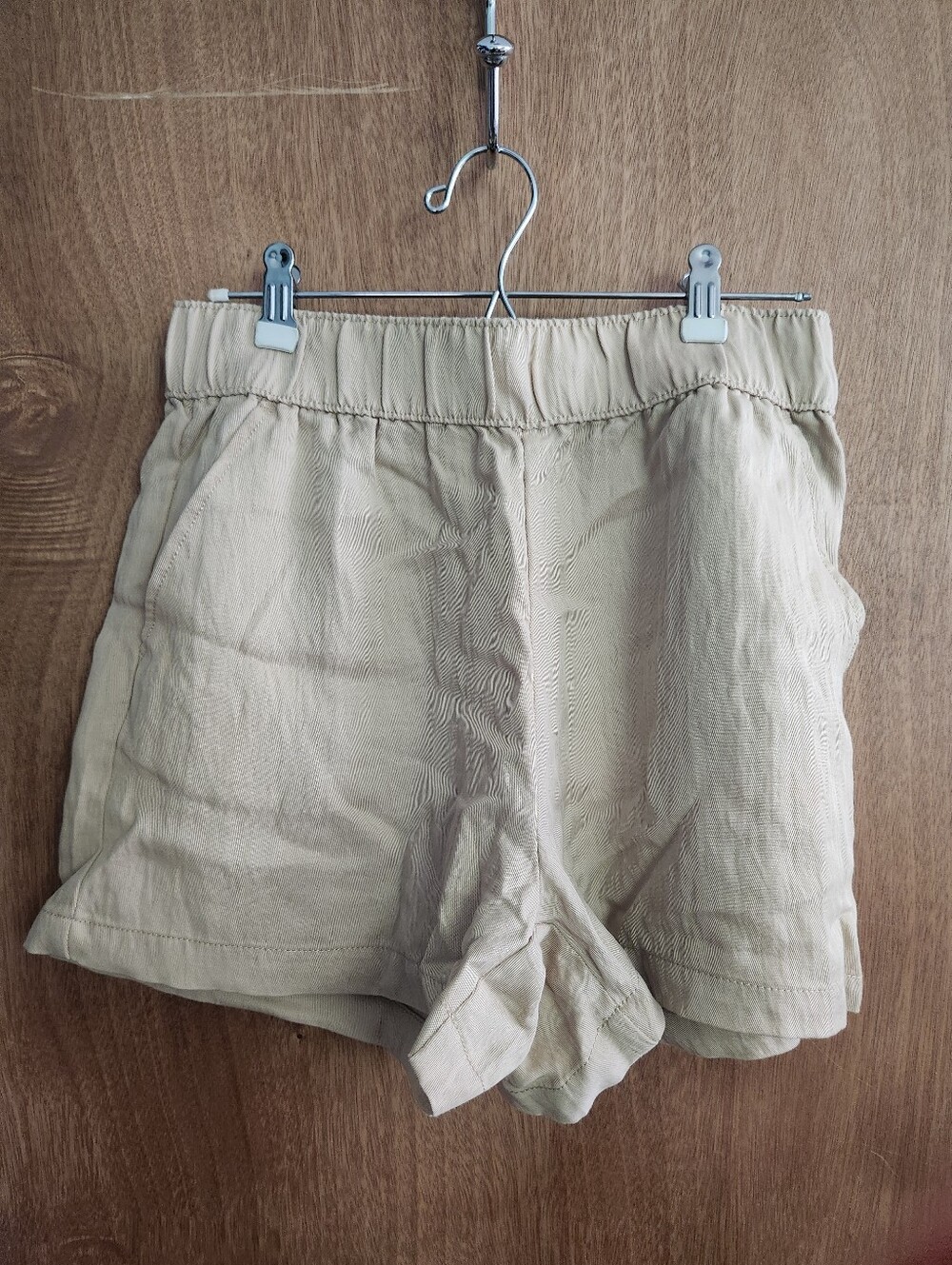 Calypso St. Barth Cream Elastic-Waist Linen Blend Shorts